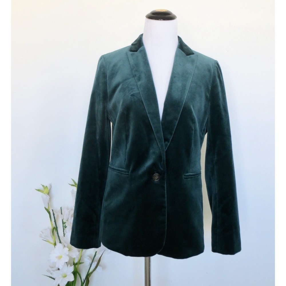 NEW! J.Crew Parke Velvet Blazer Jacket Forest Green SZ 6 - Picture 8 of 13